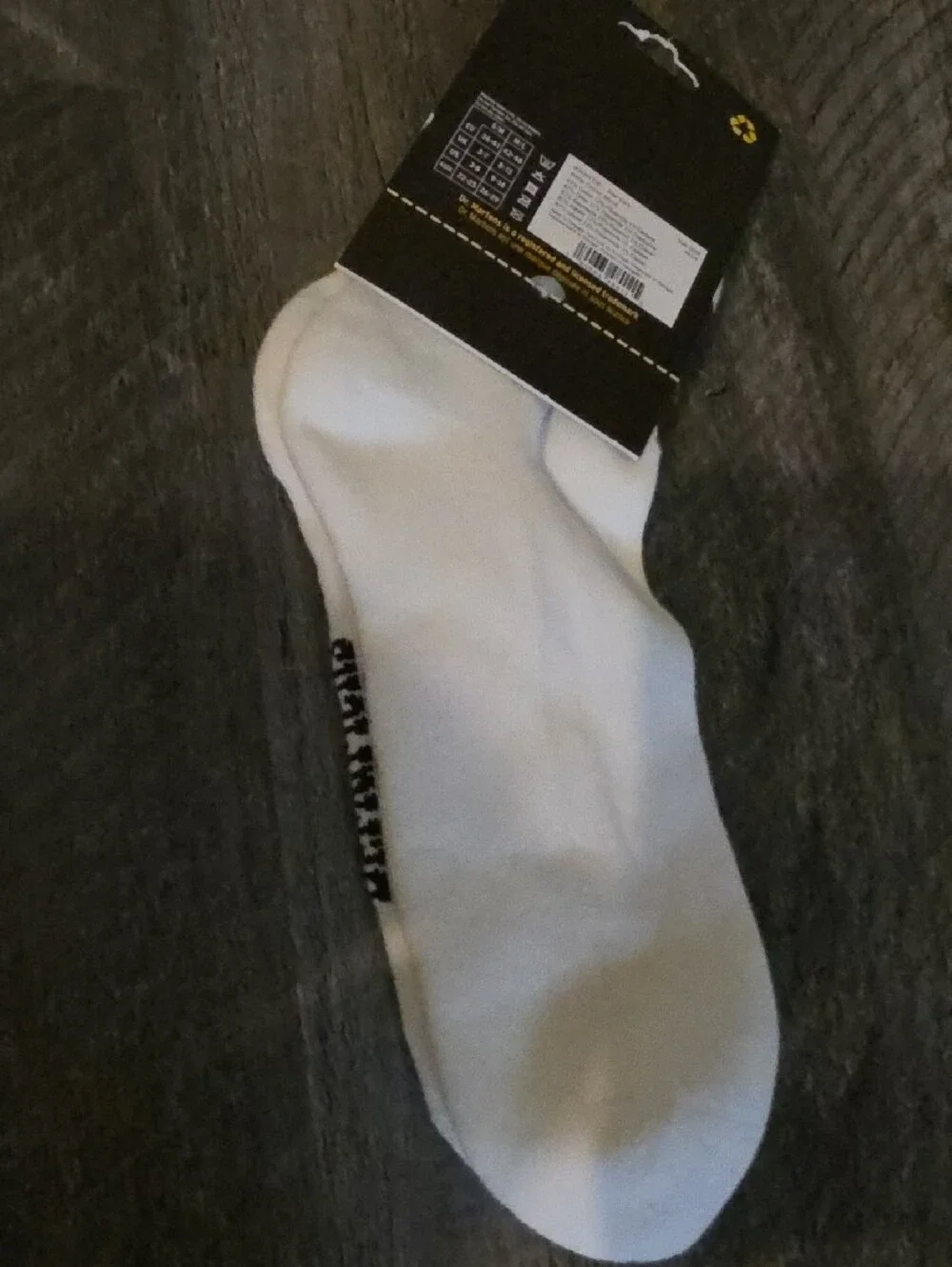 Dr. Martens White Ankle Socks with Black Logo Detail
